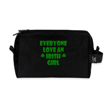 everyone loves an irish girl - Recycled Toiletry Zip Bag - black - Front