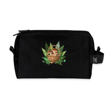 Mushroom basket with Karl Johan - Recycled Toiletry Zip Bag - black - Front