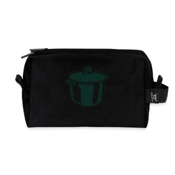 kochtopf topf kochen symbol silhouette - Recycelte Kulturtasche - Schwarz - Vorne