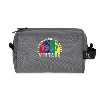 Jahrgang 1957 Retro - Bursdag - Recycelte Kulturtasche - Anthrazit - Vorne