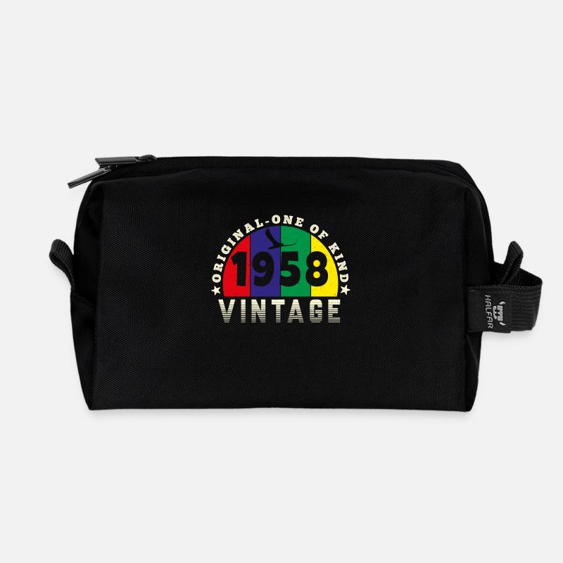 Jahrgang 1958 Retro - Bursdag - Recycelte Kulturtasche - Schwarz