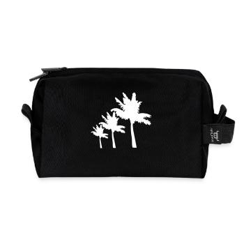 3 Palmen Insel Baum Strand Urlaub Kokosnuss Meer - Recycelte Kulturtasche - Schwarz - Vorne