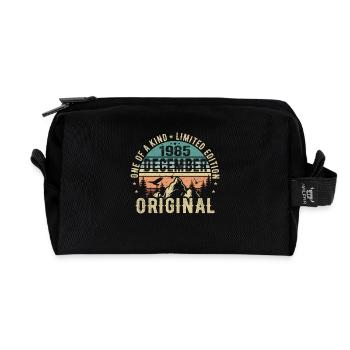 Legends Birthday December 1985 Born Gift - Recycled Toiletry Zip Bag - black - Front