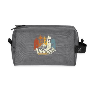Geburtstagsgeschenk geboren im Dezember 1979 - Recycelte Kulturtasche - Anthrazit - Vorne