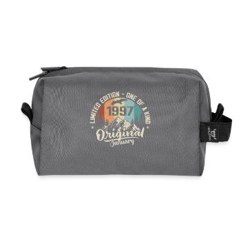 Januar 1997 Original 29 Jahre altes Geburtstagsgeschenk - Recycelte Kulturtasche - Anthrazit - Vorne