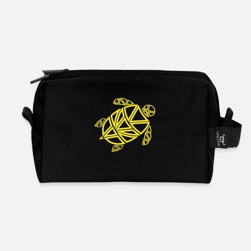 Schildkröte - Recycelte Kulturtasche - Schwarz