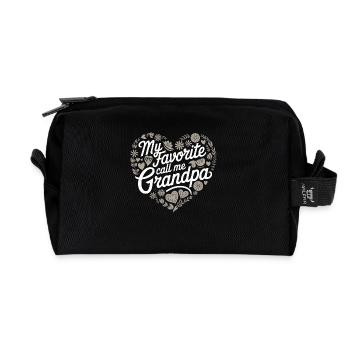 Papy Grand-père Famille Fête des pères - Trousse de toilette en tissu recyclé - noir - Devant