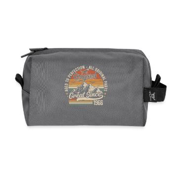 Vintage Born in 1966 | 59th Anniversary Gift 1966 - Recycled Toiletry Zip Bag - anthracite - Front