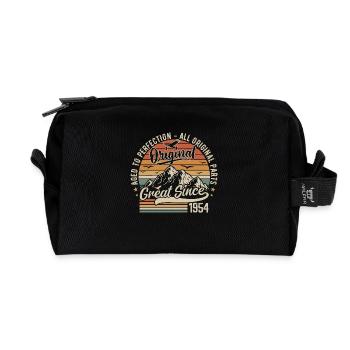 Vintage Né en 1954 | 71e Anniversaire Cadeau 1954 - Trousse de toilette en tissu recyclé - noir - Devant