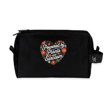 Vegetarian Vegan Veggie Vegetarian - Recycled Toiletry Zip Bag - black - Front