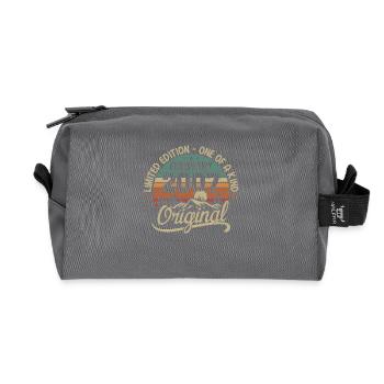 Born In February 2007 Vintage Gift - February 2007 - Recycled Toiletry Zip Bag - anthracite - Front