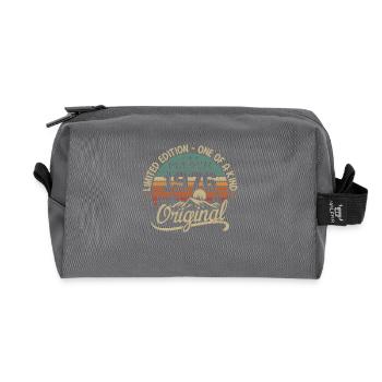 Original März 1976 Geburtstagsgeschenk März 1976 - Recycelte Kulturtasche - Anthrazit - Vorne