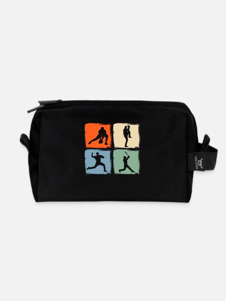 Baseballspieler Baseball - Recycelte Kulturtasche - Schwarz
