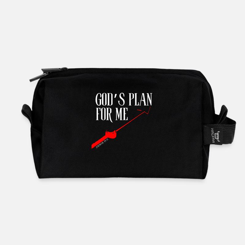 God’s Plan for Me – Jeremiah 29:11 - Recycled Toiletry Zip Bag - black