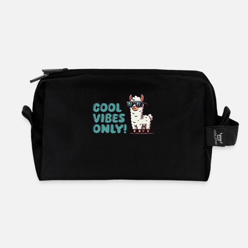 lama sonnenbrille cool - Recycelte Kulturtasche - Schwarz