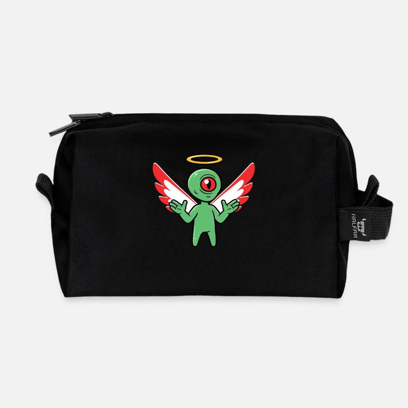Angel Alien - Recycled Toiletry Zip Bag - black
