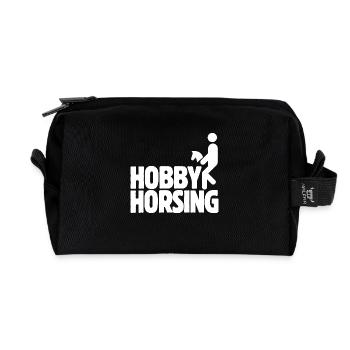 Hobby Horsing - Hobby Cheval - Equitation - Cadeau - Trousse de toilette en tissu recyclé - noir - Devant