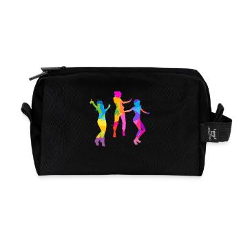 dancer,dance,illustration,colorful,graffiti - Recycled Toiletry Zip Bag - black - Front