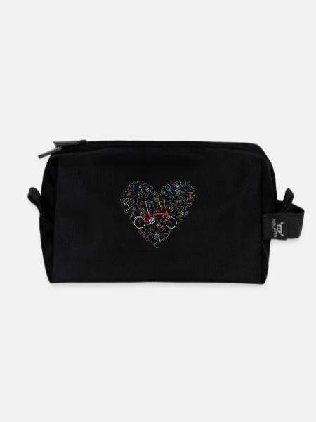 Ich liebe Brompton Bikes - Recycelte Kulturtasche - Schwarz