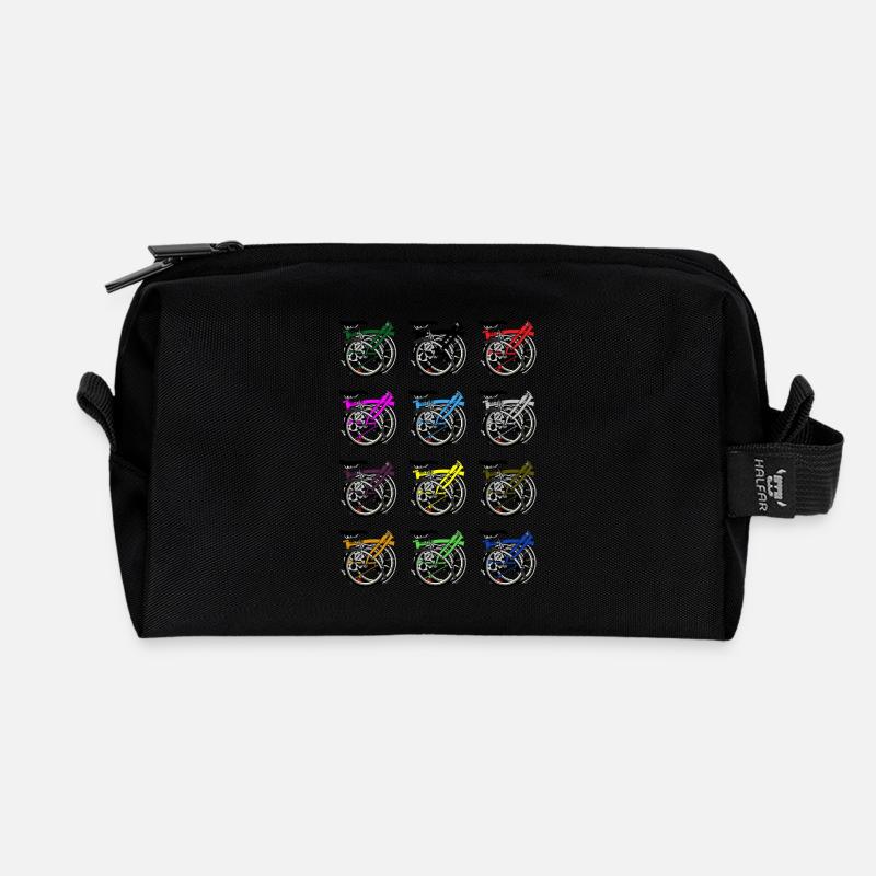 Brompton Bicycle Folded - Recycled Toiletry Zip Bag - black
