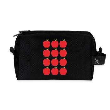 pommes - Trousse de toilette en tissu recyclé - noir - Devant