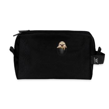 POCKET SLOTH - Recycled Toiletry Zip Bag - black - Front