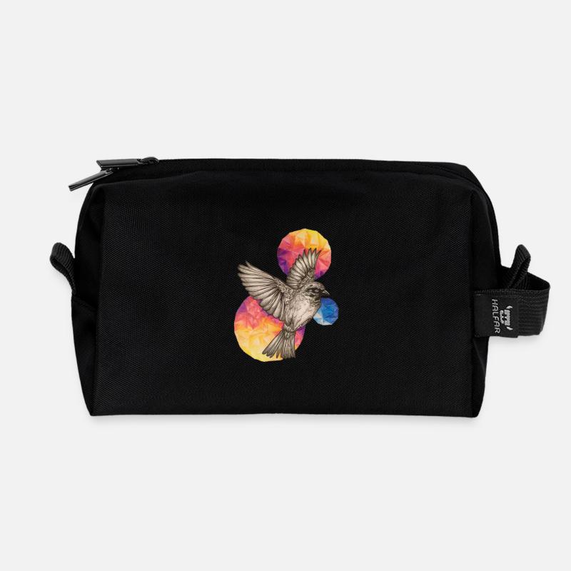 Free Bird - Recycelte Kulturtasche - Schwarz