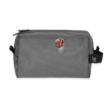 pocket DOG2 - Recycled Toiletry Zip Bag - anthracite - Front
