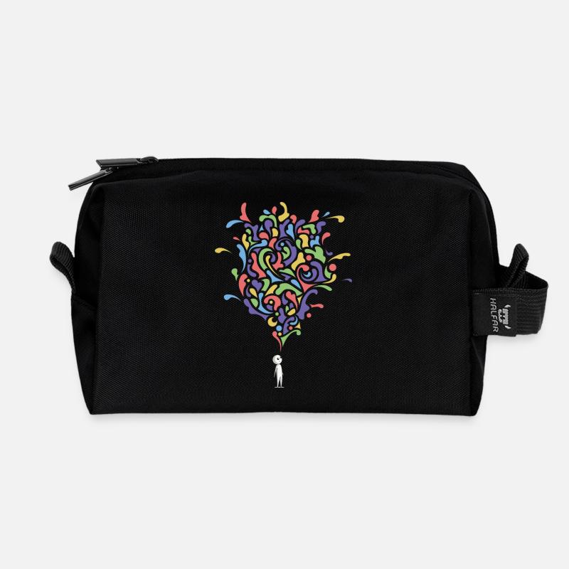 Think abstract. - Trousse de toilette en tissu recyclé - noir