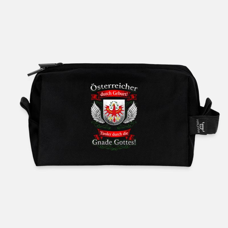 Stolzer Tiroler – Österreicher durch Geburt - Recycelte Kulturtasche - Schwarz