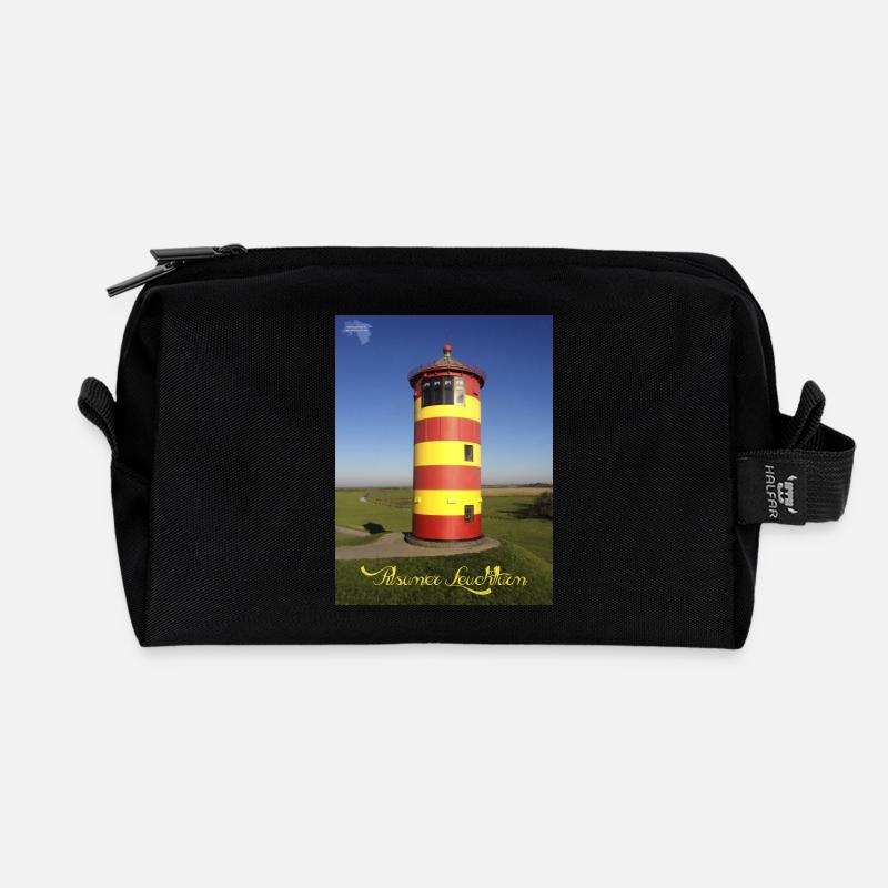 Pilsumer Leuchtturm - Recycelte Kulturtasche - Schwarz