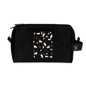 All rabbits - Recycled Toiletry Zip Bag - black - Front