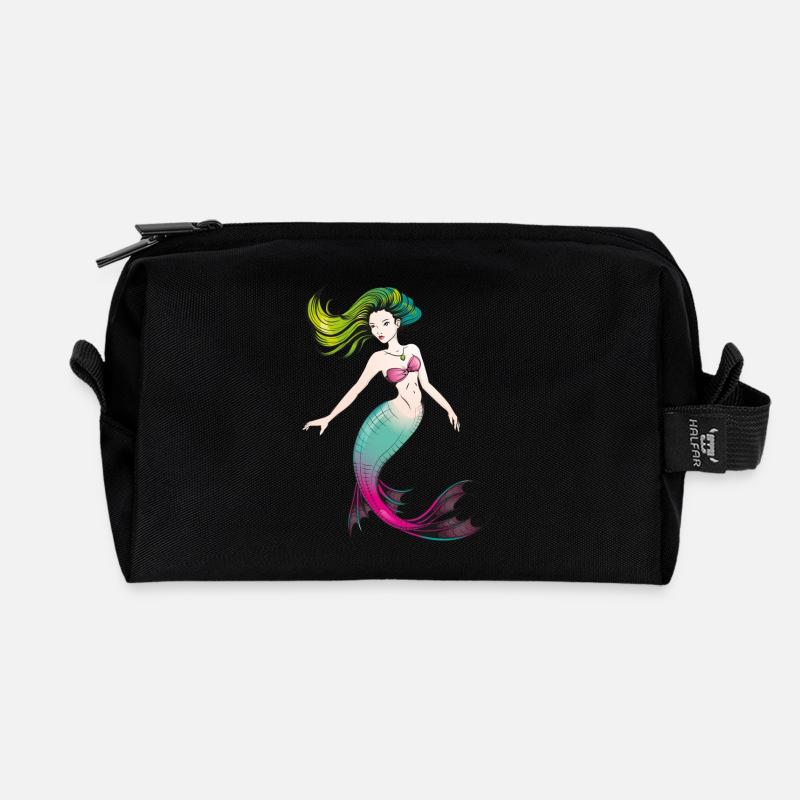Mermaid - Recycelte Kulturtasche - Schwarz