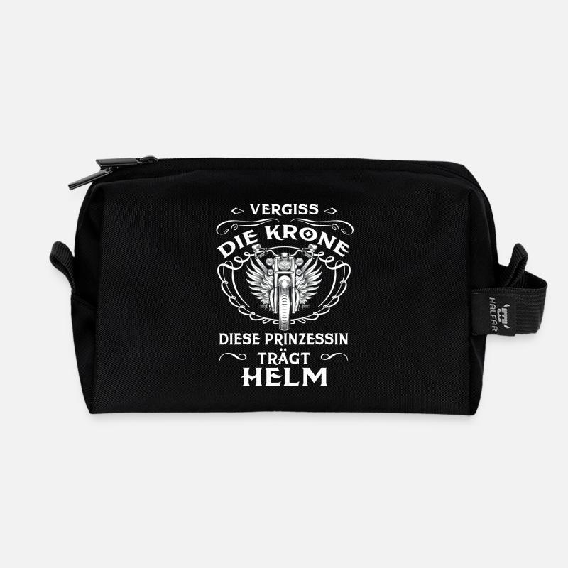 Prinzessin mit Helm - Recycelte Kulturtasche - Schwarz
