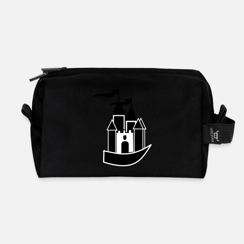 Burg - Recycelte Kulturtasche - Schwarz