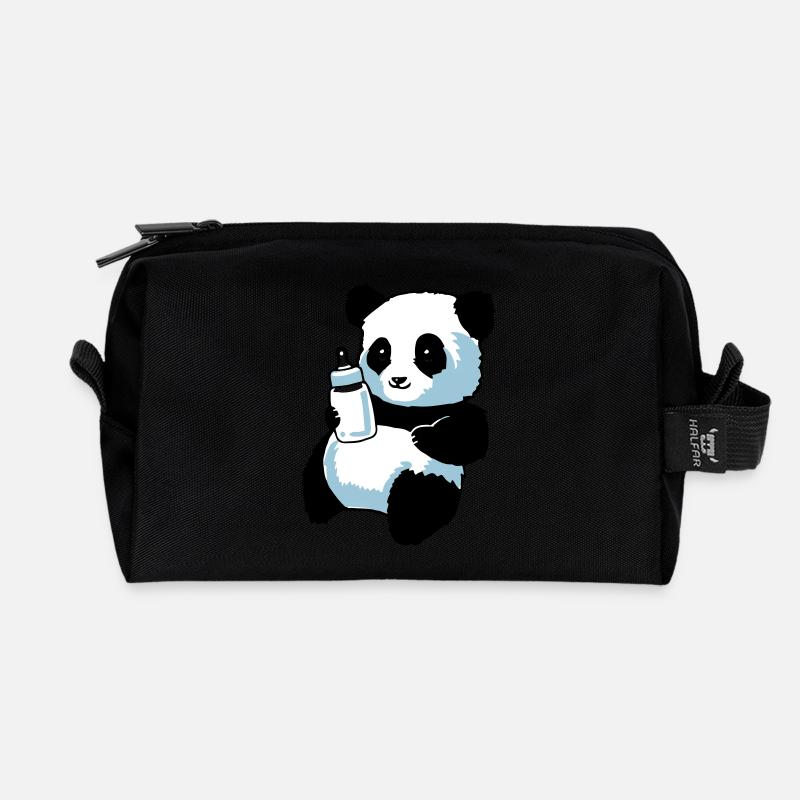Panda Partnershirt - Baby - Recycled Toiletry Zip Bag - black