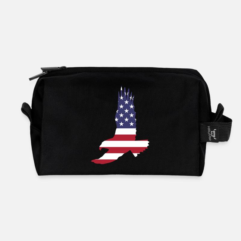USA Adler - Recycelte Kulturtasche - Schwarz