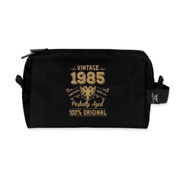 Jahrgang 1985 Premium Qualität Orginal - Recycelte Kulturtasche - Schwarz - Vorne