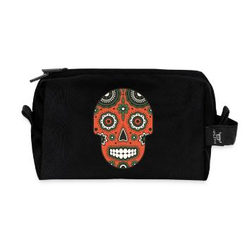 Retro Sugar Skull (Totenkopf) - Recycelte Kulturtasche - Schwarz - Vorne