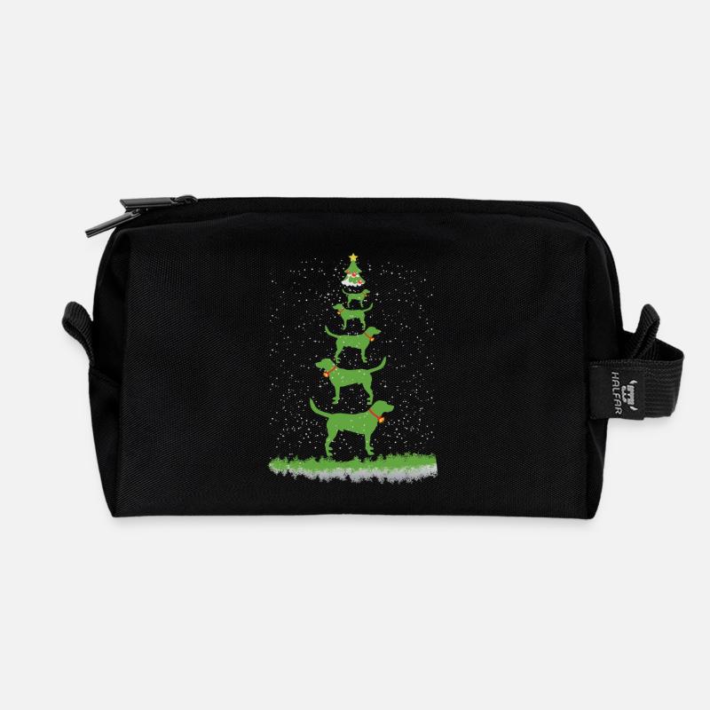 Labbi Weihnachtsbaum - Recycelte Kulturtasche - Schwarz