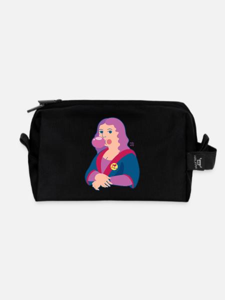 Mona Lisa chewing gum - Recycled Toiletry Zip Bag - black