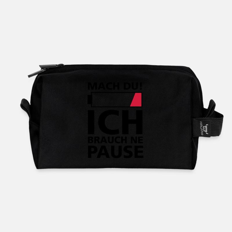 ICH BRAUCH PAUSE - Recycelte Kulturtasche - Schwarz