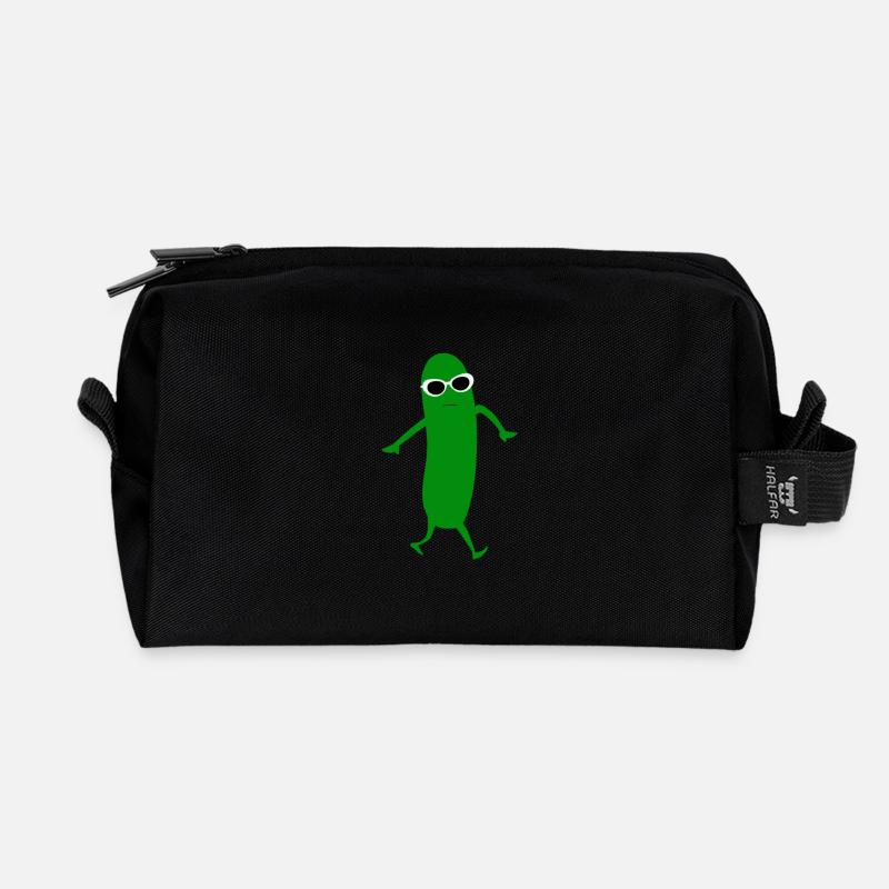 Cool as a cucumber - Recycled Toiletry Zip Bag - black