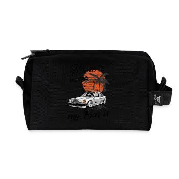 home is where my car is W201 190E - Recycled Toiletry Zip Bag - black - Front