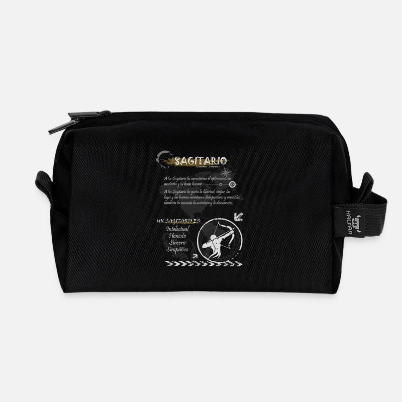Zeichen Schütze - Recycelte Kulturtasche - Schwarz