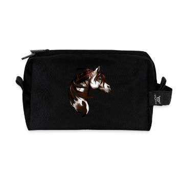 Feathered Paint Horse - Recycled Toiletry Zip Bag - black - Front