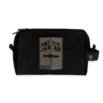 Do not open dead inside - Recycled Toiletry Zip Bag - black - Front