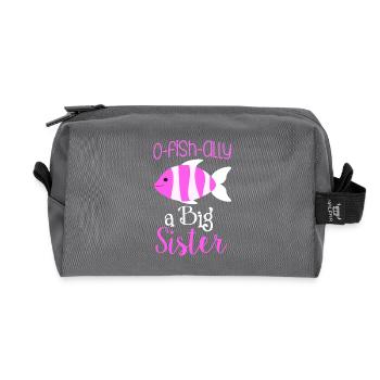 Big sister gift offspring shirt - Recycled Toiletry Zip Bag - anthracite - Front