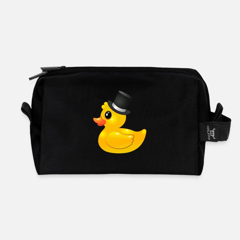 Gummiente - Rubber Duck - Like a sir - Recycelte Kulturtasche - Schwarz