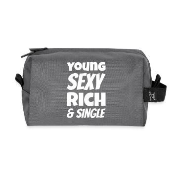 Jeune sexy Riche et célibataire - Trousse de toilette en tissu recyclé - anthracite - Devant